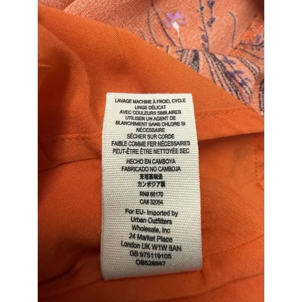 Free People Retro coral orange floral print midi dress. Womens. Sz 2 - Picture 11 of 14